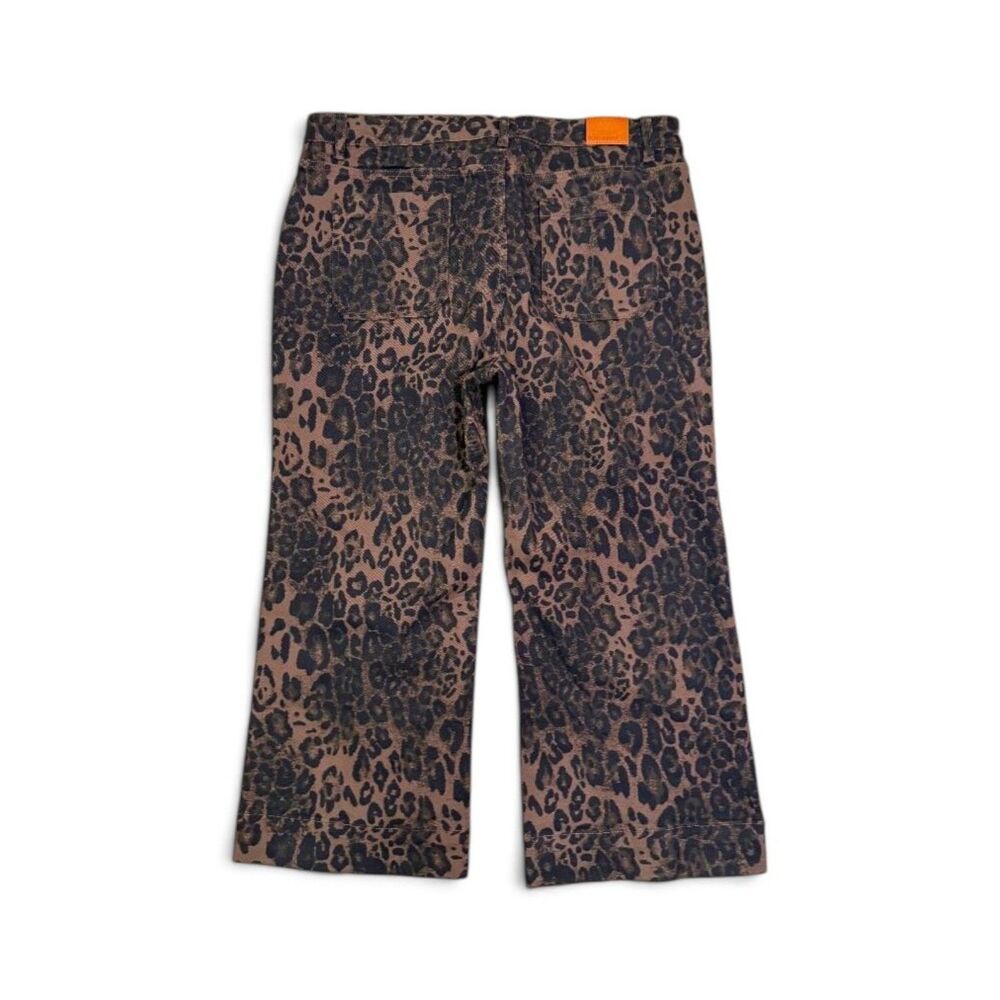 LUVMIA High-Rise Wide-Leg Cheetah Leopard Cropped Jeans, NWT! 2XL - Picture 3 of 8